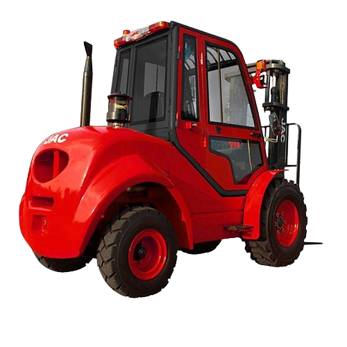 מלגזת שדה חזקה ויעילה, מוכנה לעבודה.